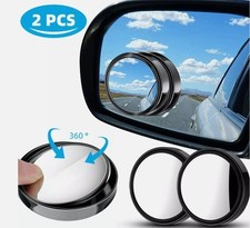 Round Hd Glass Convex 360 Side Rear View Mirror For Car 2pcs Blind Spot Mirrors
