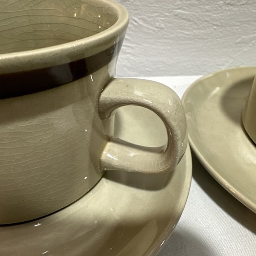 Topas Steinzeug Japan handbemalt ofenfest Tasse Becher mit Untertasse 3er Set - Bild 6 von 22
