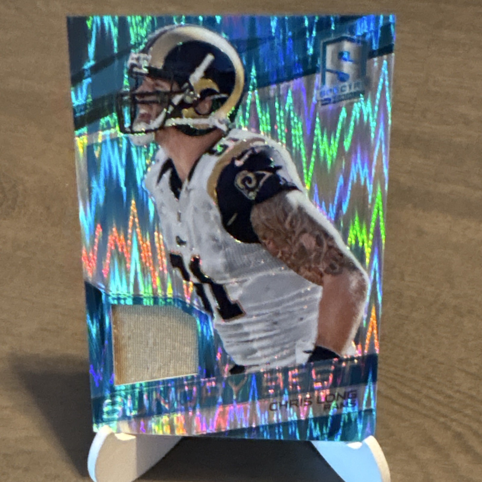 Panini 2015 Spectra Sunday Best Chris Long Neon Blue Prizm Patch /50 SB-CL