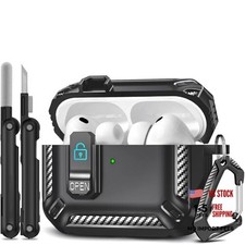 for AirPods Pro 3 Case 2025 New , Secure Lock Cases AirPods Pro 3 2025 Black
