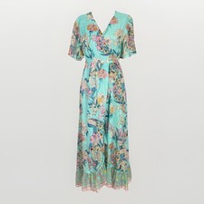 Anthropologie Raga Botanical Enchantment Bobo Festival Maxi Dress Womens S