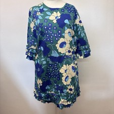 Joanie Katy Floral Dress Size 26 Retro Style Ruffle Dopamine New