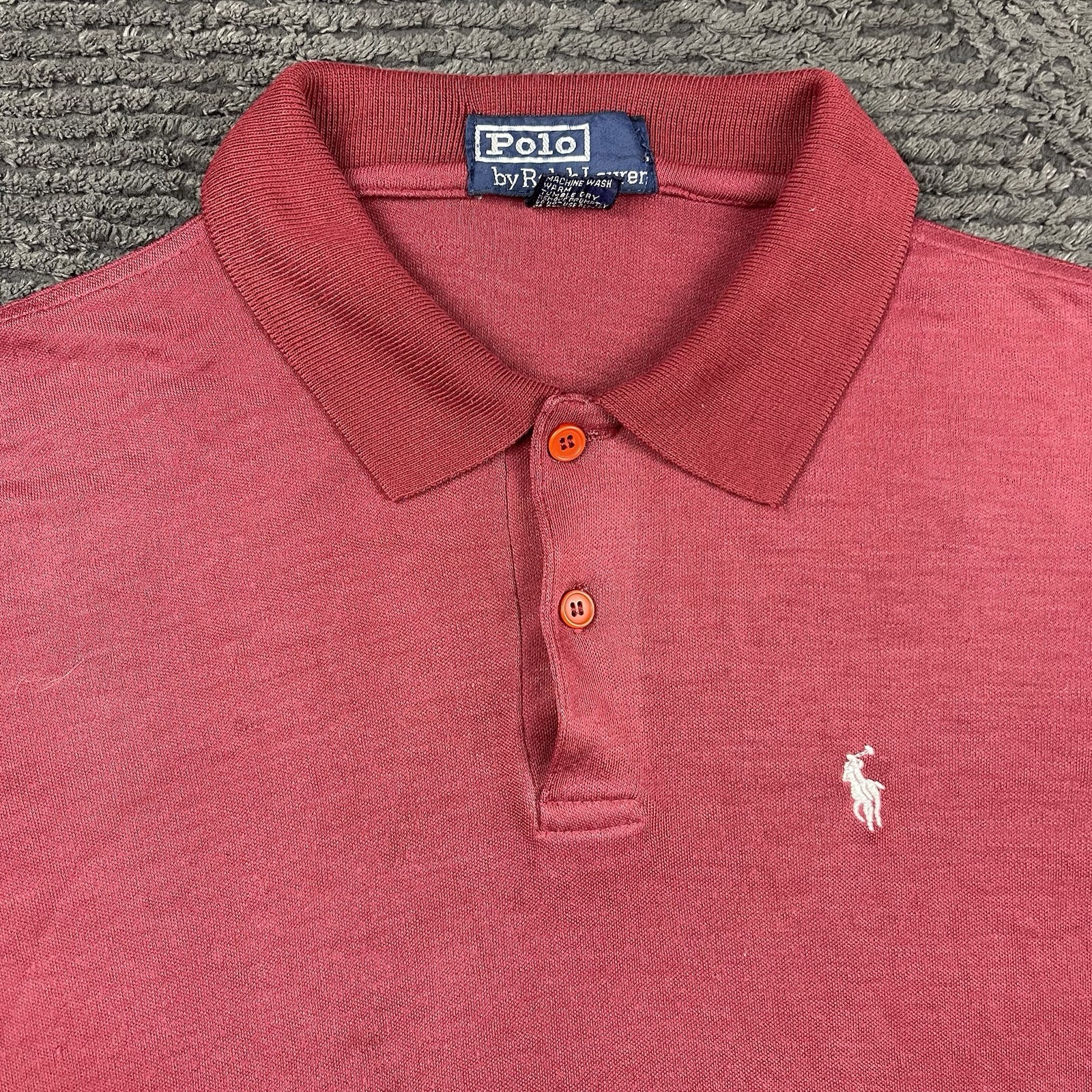 Vintage Polo by Ralph Lauren Youth Medium Polo Shirt Red Short Sleeve Korea Made