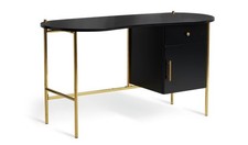 Jelly Bean 1 Drawer Office Desk Black Modern Home Office Furniture