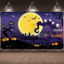 Halloween Before Christmas Backdrop Decorations, Pumpkin Moonlight Newborn Ha...