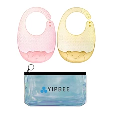 New Durable Silicone Teddy Bear Bibs with Travel Case
