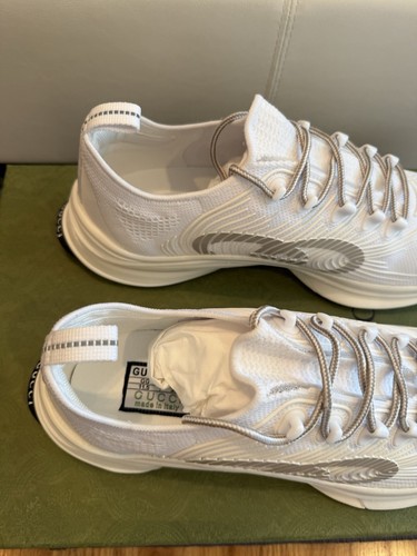 Gucci Run White/Grey/Black Sneakers Shoes 680893 Men’s Size 11.5 12US - Picture 5 of 7