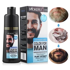 200ml Men Black Beard Hair Dye Color Cream Permanent Darkening Hair Coloring US