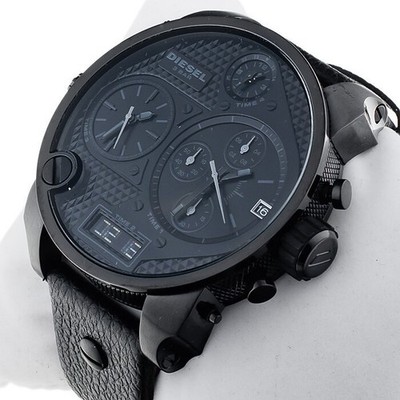 Diesel DZ7193 Mr. Daddy Black Multi Movement Black Leather Band Watch