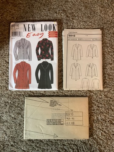 New Look SEWING PATTERN 6916 Misses JACKET BLAZER COAT Sizes 8-18 UNCUT Easy - Picture 3 of 3