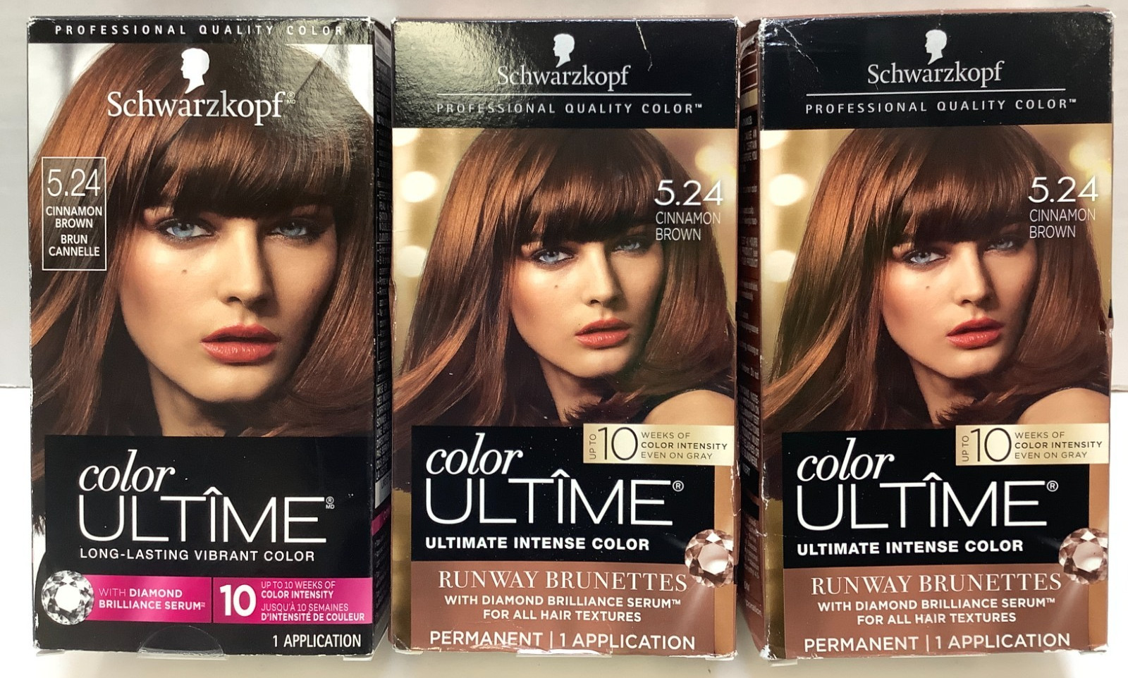 Ultime Permanent Hair Color Cream, 5.24 Cinnamon Brown, 3pk