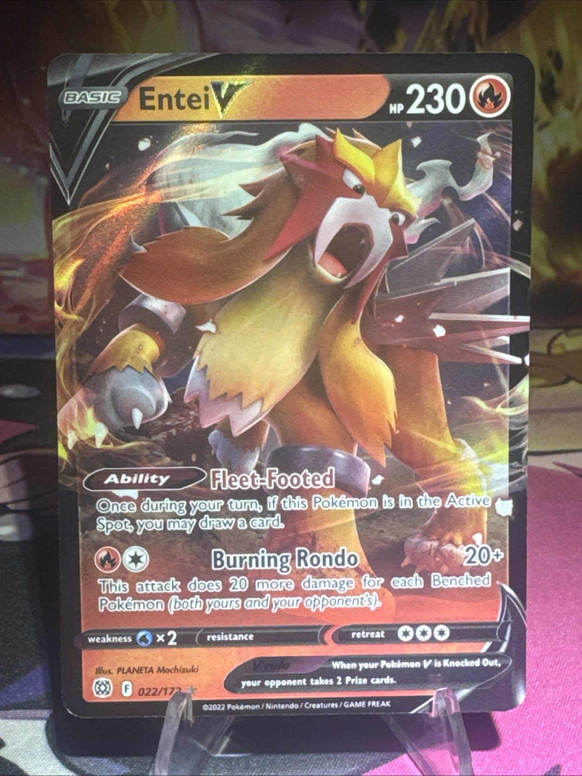 Entei V - 022/172 - SWSH09: Brilliant Stars - Ultra Rare UR -Pokemon TCG NM Holo