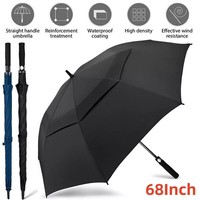 68 Golf Umbrella Oversize Automatic Open Double Canopy Windproof Waterproof