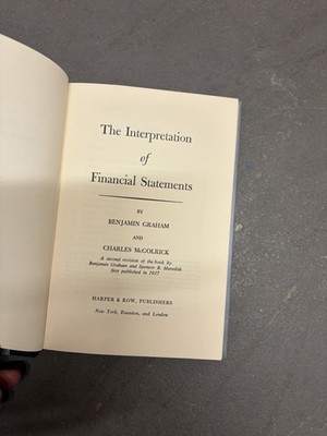 The Interpretation of Financial Statements   Benjamin Graham (Vintage-Ausgabe)