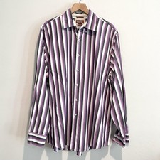 MICHAEL Michael Kors XL Long Sleeve Striped Button Down Dress Shirt Purple