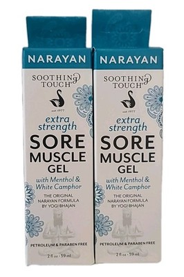 2 × Narayan Gel Extra Strength SORE MUSCLE Relief GEL  2 Oz Paraben Free Non Gmo