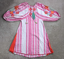 Farm Rio Jacquard Embroidered Maxi Dress Womens Medium NWT Pink Oversized Floral