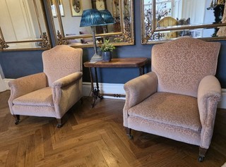 Pair Of Late Nineteenth Century English Lounge Chairs Style Of Howard and Sons