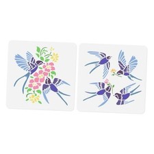2pcs Flying Bird Wall Stencils for Painting, 11.8  11.8 Swallow Holding Swallows