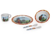 Ritter Rost Kindergeschirr 5 Tlg. Teller Besteck Schale LöFfel Gabel Kinder NEU
