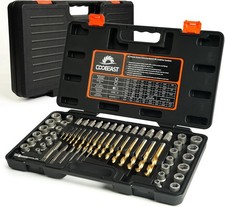 62 Pcs Screw Extractor Set, Left Hand Drill Bit,Bolt Screw Extractor Kit w/ case