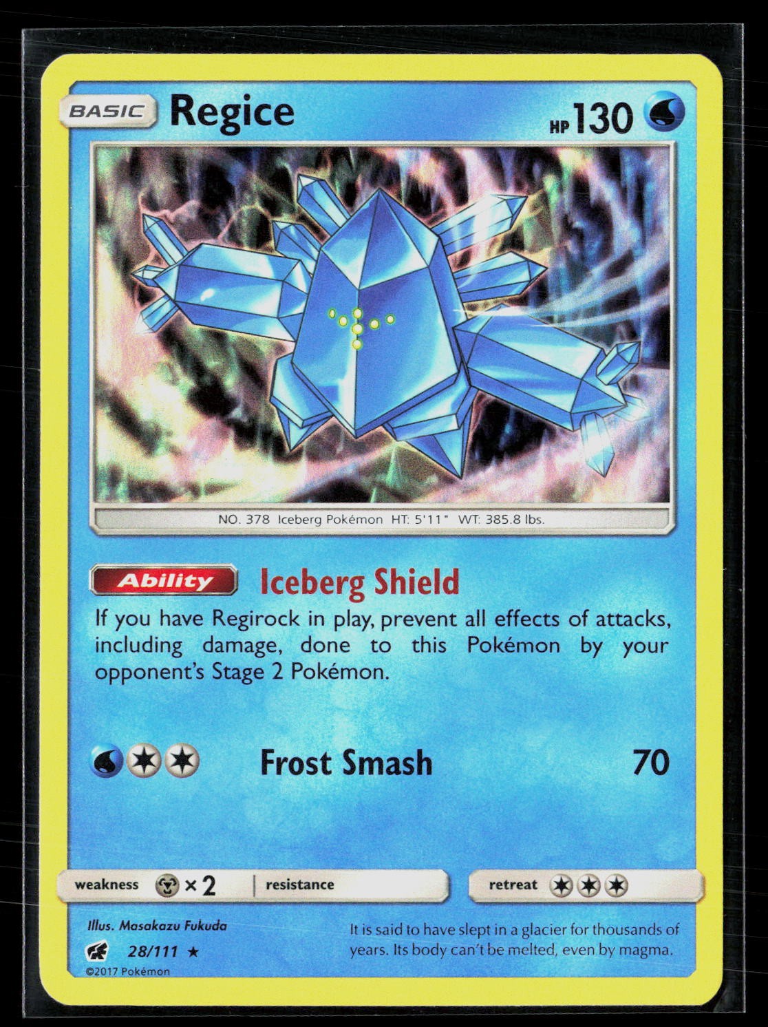 Regice 28/111 Rare Holo Crimson Invasion Pokemon NM