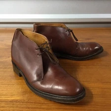 Alan McAfee Men Knightsbridge Brown Leather Chukka Ankle Boot Size 7.5UK