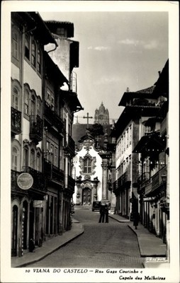 Ak Viana do Castelo Portugal, Rua Gago Coutinho e Capela das Malheiras - 3877088