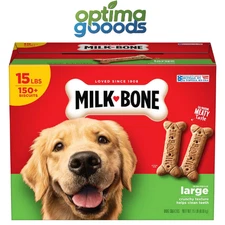 Milk-Bone Original Large Dog Biscuits 15 lbs Crunchy Treats for Big Dogs.