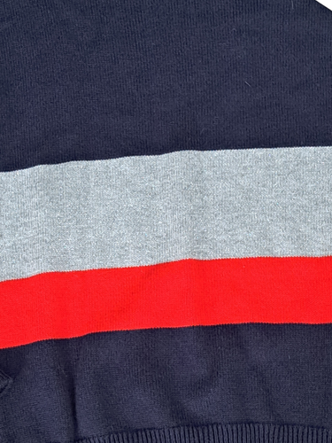 NWT Girls Harper Canyon Navy Red Silver Metallic Knit Long Sleeve Sweate - Picture 4 of 6