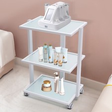 3 Tier Salon Rolling Trolley Cart Stand Tray Rolling Cart with Wheel Storage