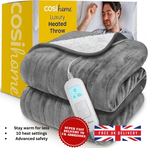 Cosi Home® Luxury Heated Throw Electric Blanket Extra Large Heated