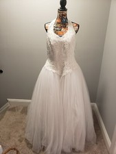 davids bridal wedding Halter Tulle Bodice dress size 16w
