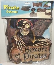 16" Pirate Adventures Diecut Cutouts 2006 Beistle 4 Pack Decorations New NOS