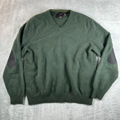 Black Brown 1826 Sweater Mens XL Cashmere Elbow Patch Jumper Sweatshirt  Preppy