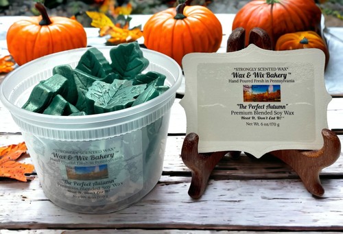 Wax Melts/Strong Scented Soy Wax/"The Perfect Autumn". Leaf Shaped. 6 oz. - Picture 2 of 8