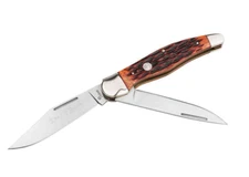 Boker Traditional Series 2.0 Folding Hunter Jigged Brown Bone Knife - 110836