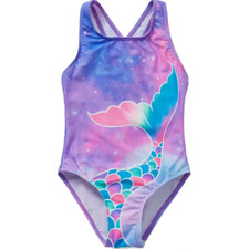 Mermaid Tail 1pc Swimwear Bathing Swimsuit Criss-Cross Back Scoop Neck New