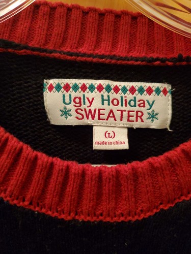 Michael Gerald Ugly Christmas Sweater Deer "Let It Glow" Funny Holiday L - Picture 2 of 3