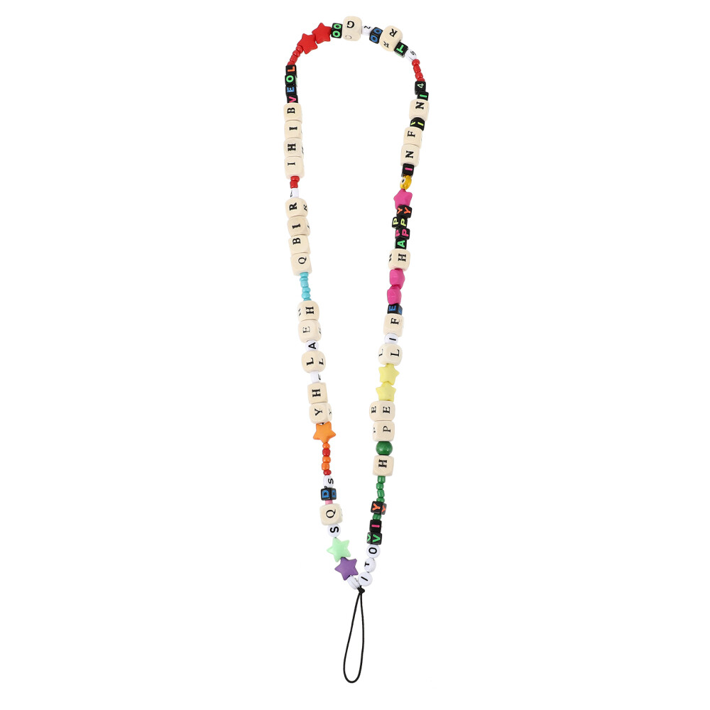 Wooden Alphabet Mobile Phone Chain Loop Car Hoop Wristbands Cell