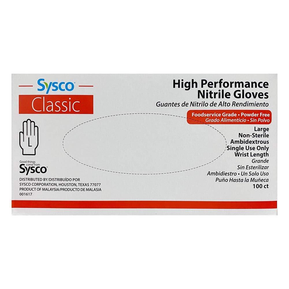 HIGH Performance Nitrile Gloves Large Free, Blue, Clear, 100 Count