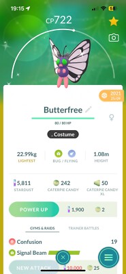 Pokemon Go glänzende butterfreie modische Fliege - sofortiger Handel