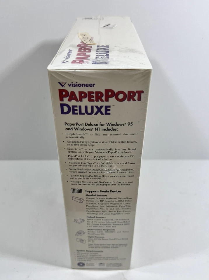 Vintage 1997 NOS PaperPort Deluxe by Visioneer Inc Windows 95 NT Factory Sealed - Image 2 of 4