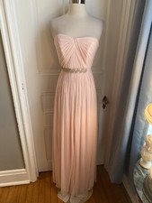 DAVID BRIDAL LOVELY LONG FORMAL DRESS WITH 2 LONG PANEL AT THE FRONT-SIZE4