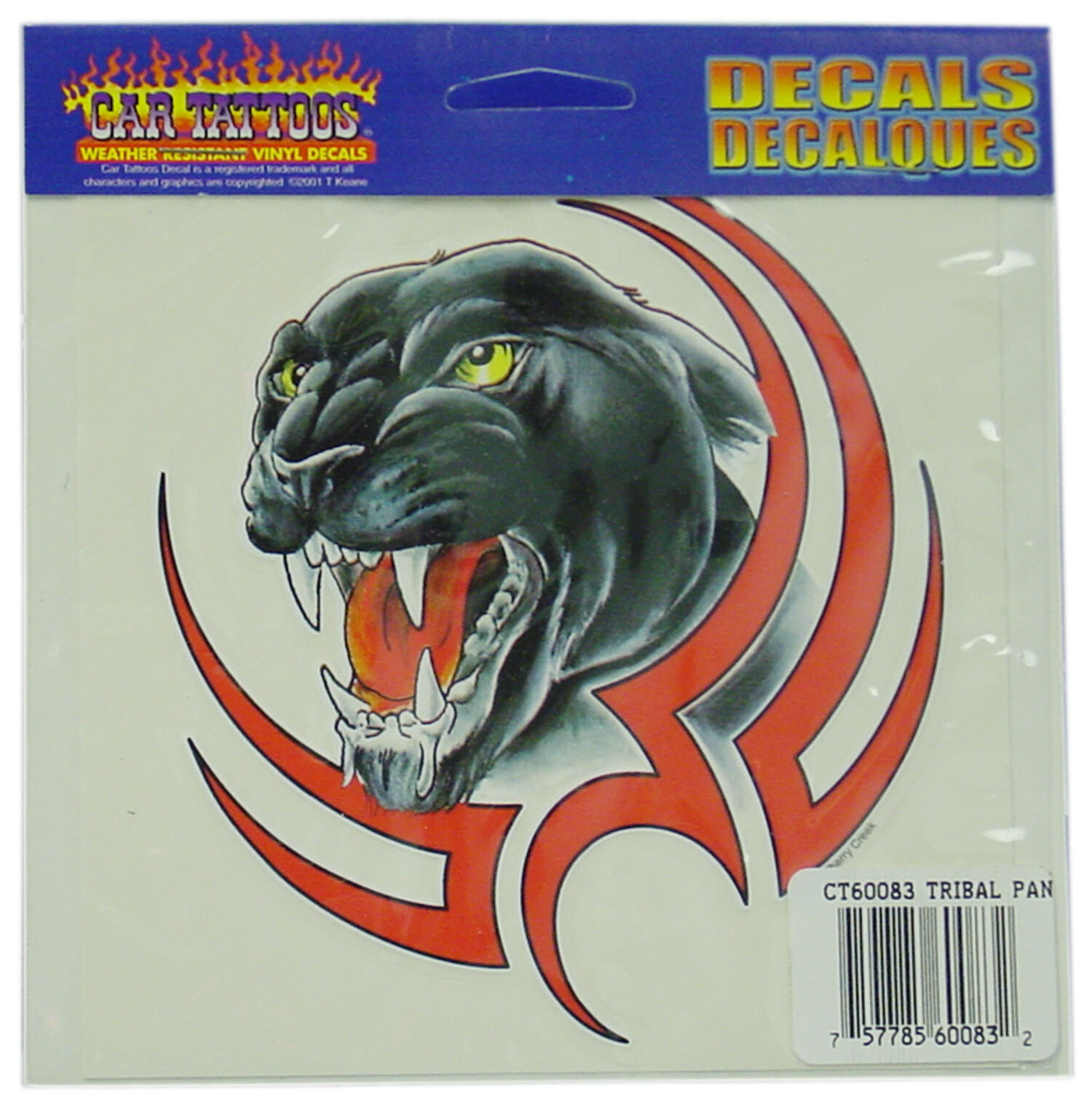 Barjan 4560083 Car Tattoos - Tribal Panther Weather Resistant Vinyl Car Decal