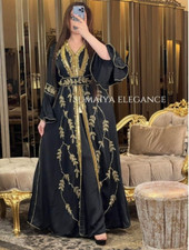 SALE Luxury Bedded Crystal Work Moroccan Dubai Kaftans Wedding Bridesmaid Dress