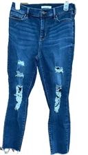 Pacsun Jegging Jeans dark Blue wash 26/26 destroyed skinny fringe legs JS3L