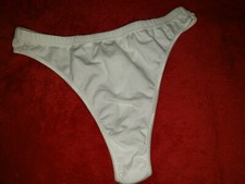 Size 6 - VINTAGE PANTIES THONG WHITE Wow Rare Must see 90 Cotton