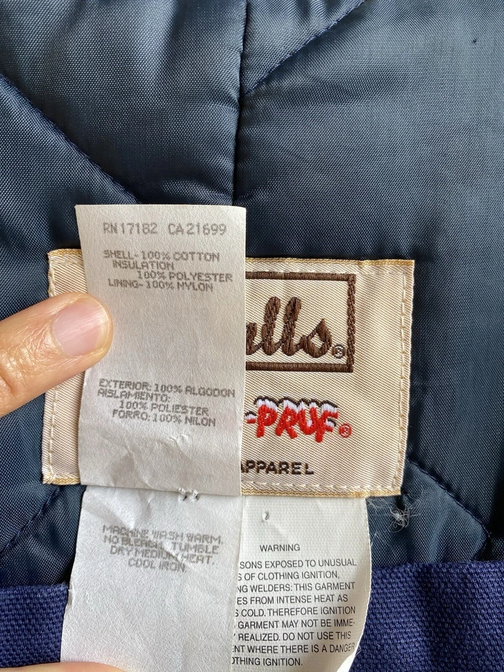 VTG Walls Blizzard Pruf Bib Cargo Overalls Mens Blue Insulated Workwear USA 90s - Image 4 of 4