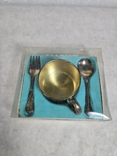 Wm A. Rogers Silverplate By Oneida LTD Silversmiths Child Cup Fork Spoon  Box